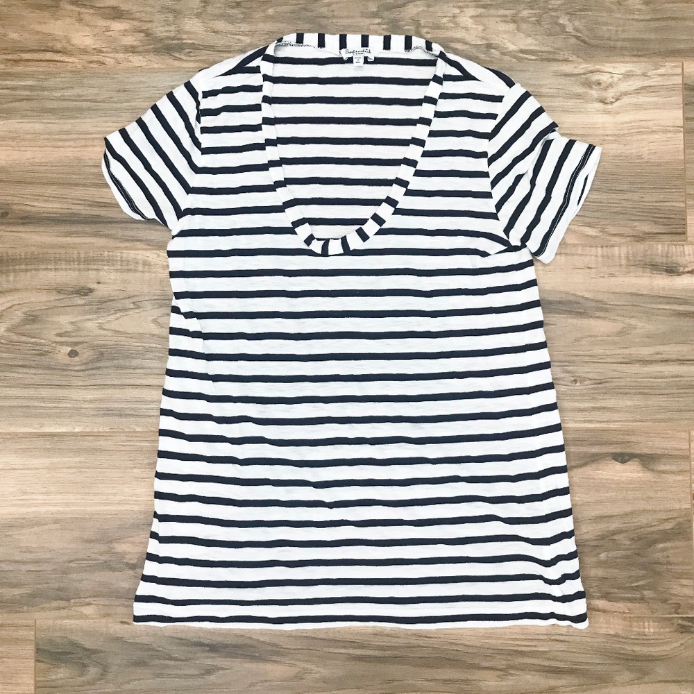 Splendid Striped Supima Cotton Super Soft Tee XS